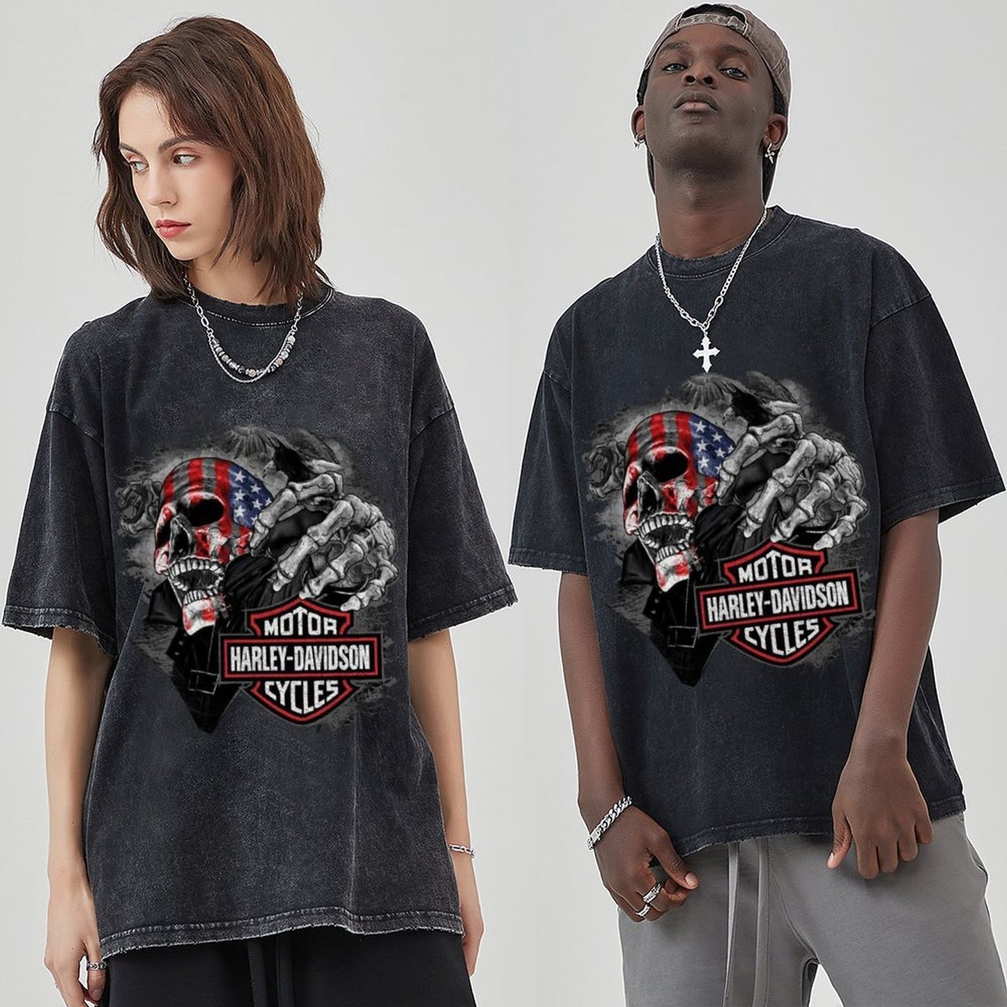 Unisex Vintage Solid Wash T-Shirts 2305104094