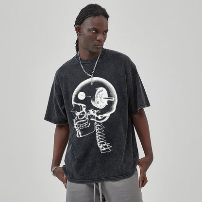 Unisex Vintage Solid Wash T-Shirts 2305104081
