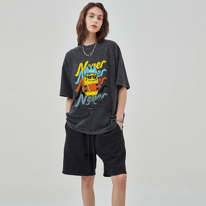 Unisex Vintage Solid Wash T-Shirts 2305103538