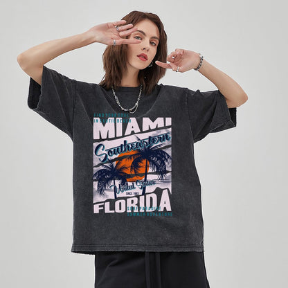 Unisex Vintage Solid Wash T-Shirts 2305101927
