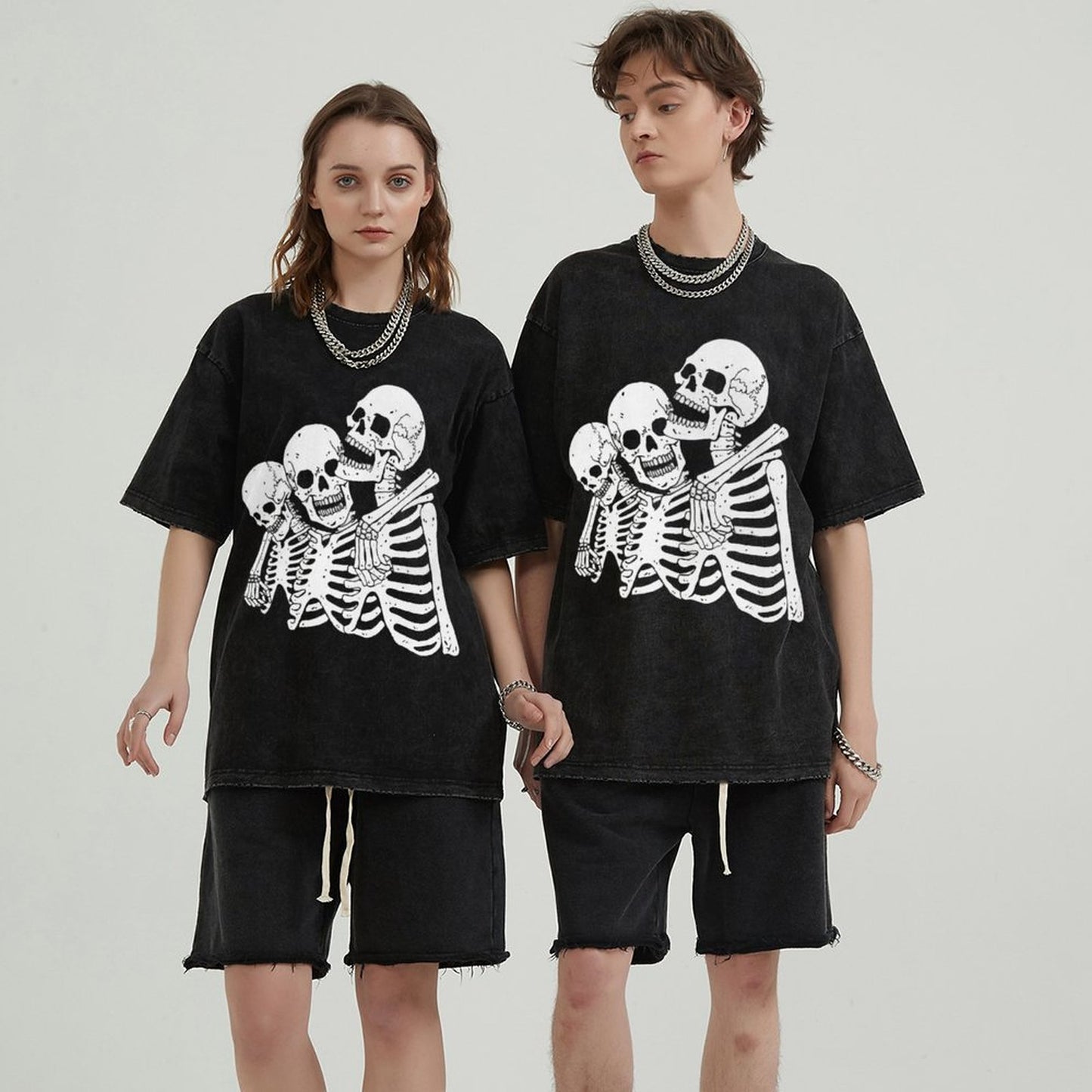 Unisex Vintage Solid Wash T-Shirts 2305101595