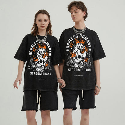 Unisex Vintage Solid Wash T-Shirts 2305101602