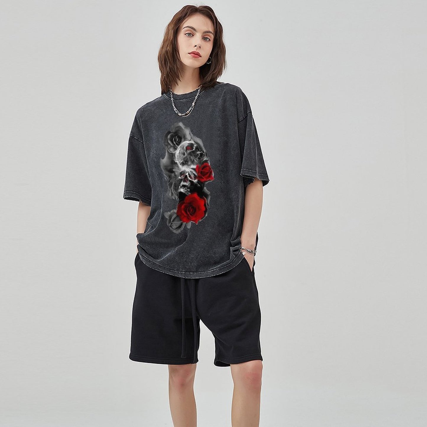 Unisex Vintage Solid Wash T-Shirts 2305104082