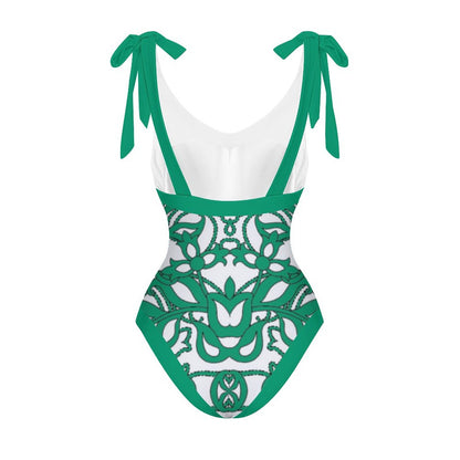 Casual Printed One-Piece Swimsuit And Cover Up 2305104273
