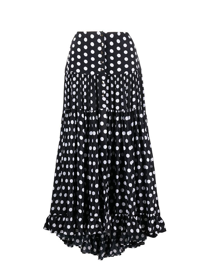 Polka-dot print one piece swimsuits and kimonos