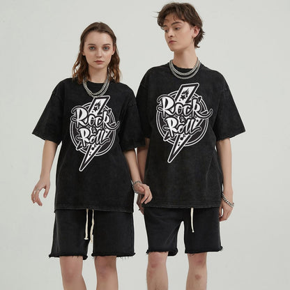Unisex Vintage Solid Wash T-Shirts 2305102857
