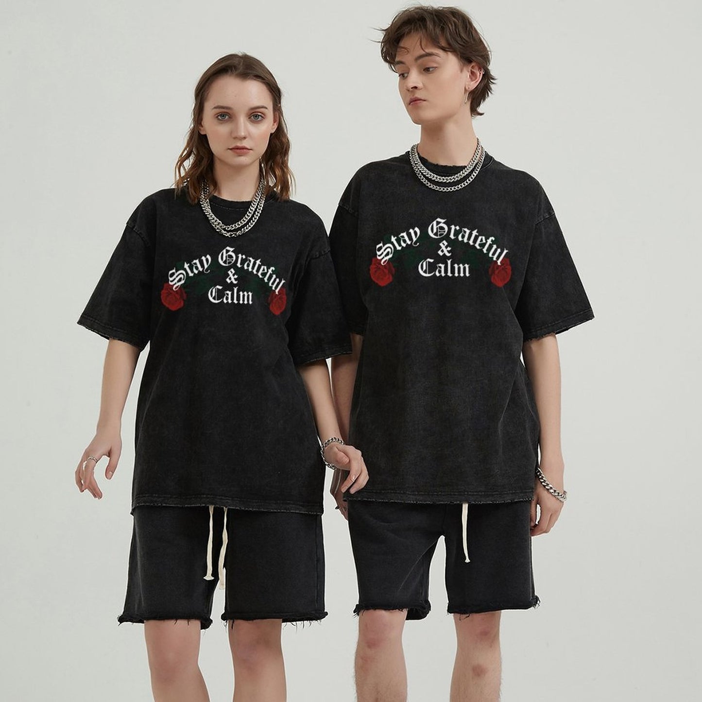 Unisex Vintage Solid Wash T-Shirts 2305102859