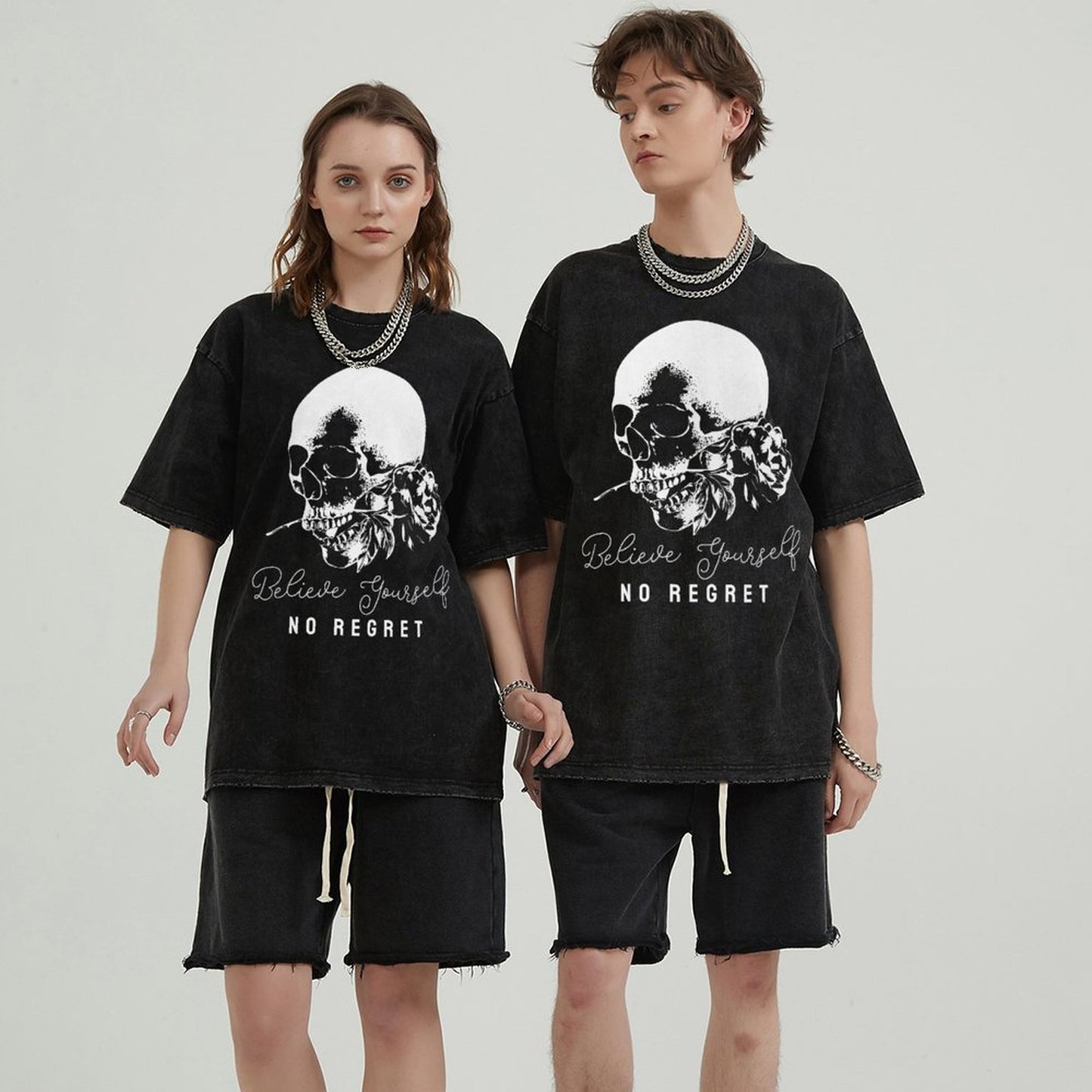 Mens Cotton Wash Solid T-Shirts Oversized Unisex Short Sleeve Streetwear Rap Hip Hop Basic Tee Tops 2305101629