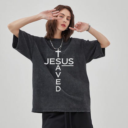 Unisex Vintage Solid Wash T-Shirts 2305103957