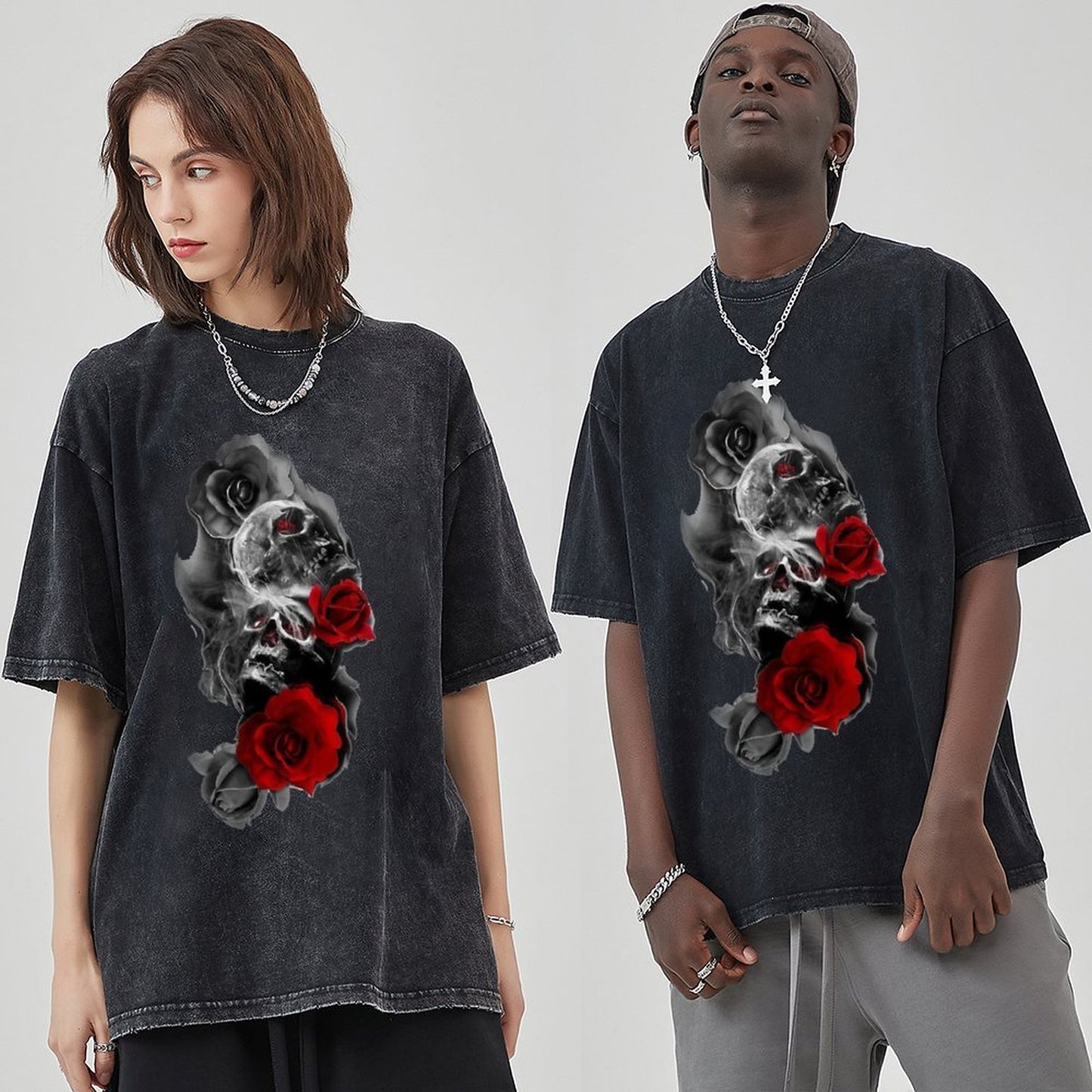 Unisex Vintage Solid Wash T-Shirts 2305104082