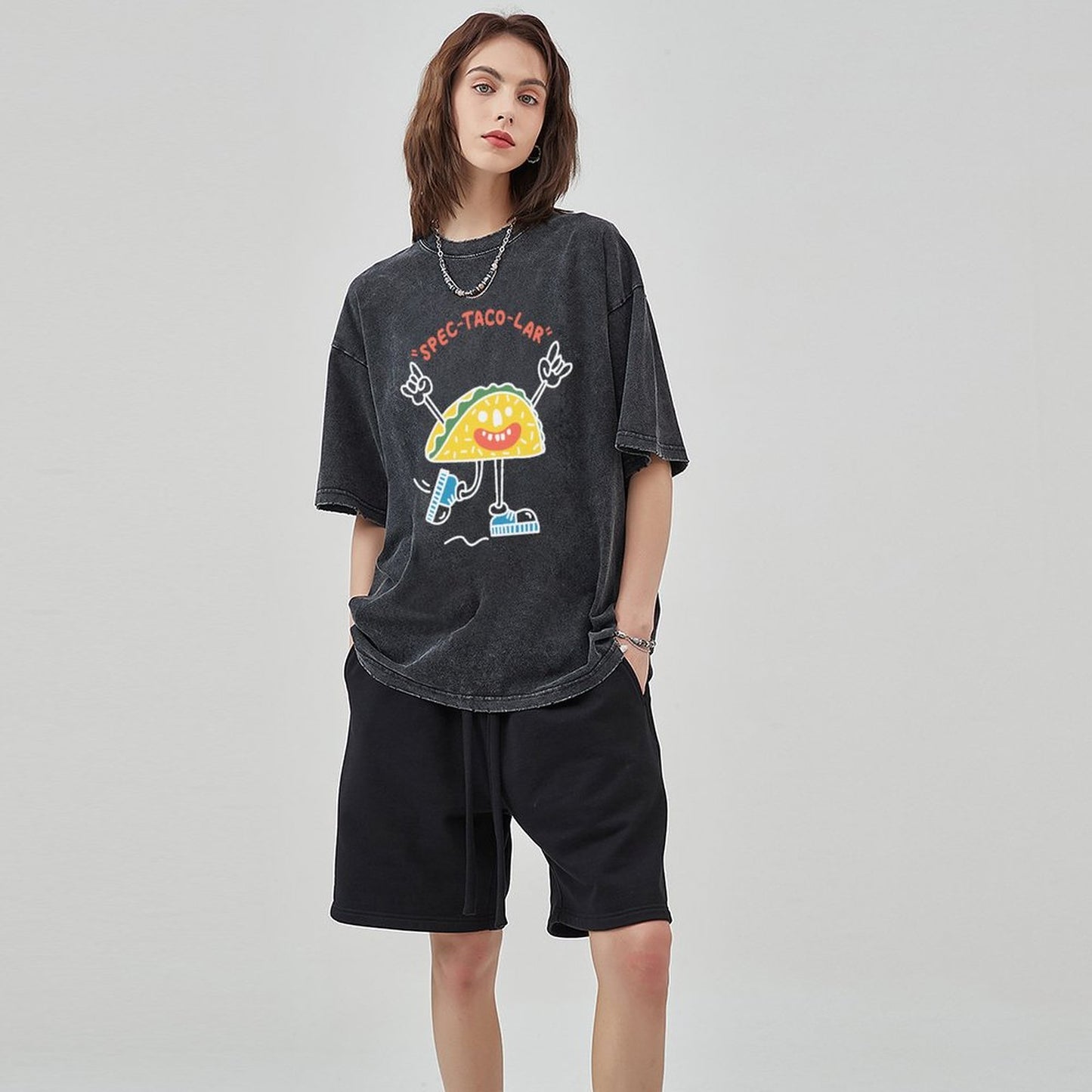 Unisex Vintage Solid Wash T-Shirts 2305103534