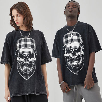 Mens Cotton Wash Solid T-Shirts Oversized Unisex Short Sleeve Streetwear Rap Hip Hop Basic Tee Tops 2305101593