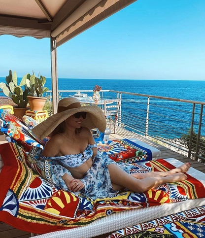 Three-Piece Set Printed Swimsuit and Cover-Up