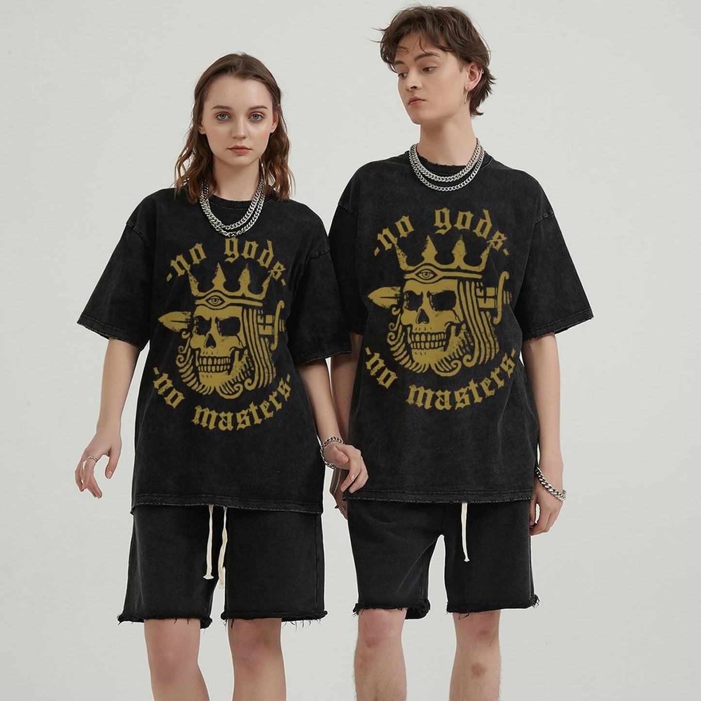 Mens Cotton Wash Solid T-Shirts Oversized Unisex Short Sleeve Streetwear Rap Hip Hop Basic Tee Tops 2305101630