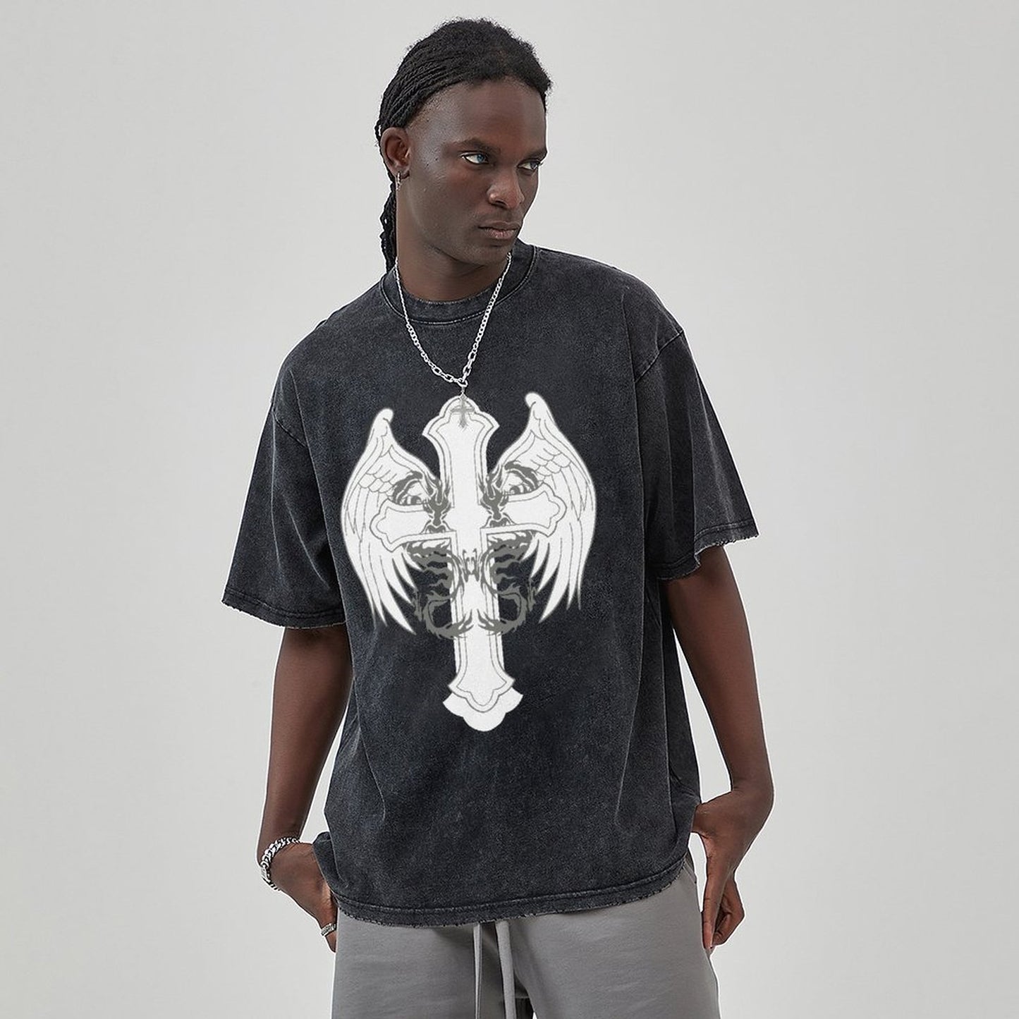 Unisex Vintage Solid Wash T-Shirts 2305102836