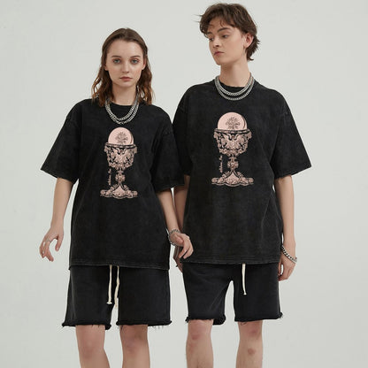 Unisex Vintage Solid Wash T-Shirts 2305103968