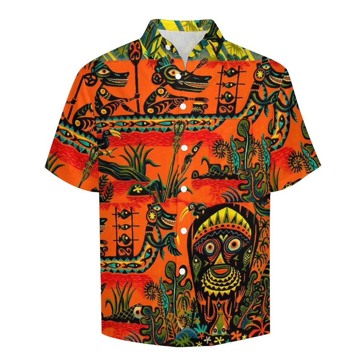 Men's Abstract Print Short Sleeve Shirt  2305106442