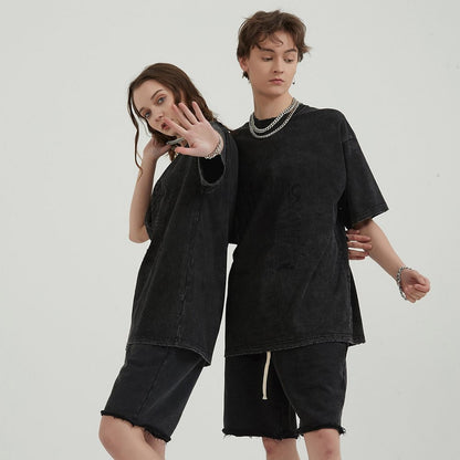 Unisex Vintage Solid Wash T-Shirts 2305102643
