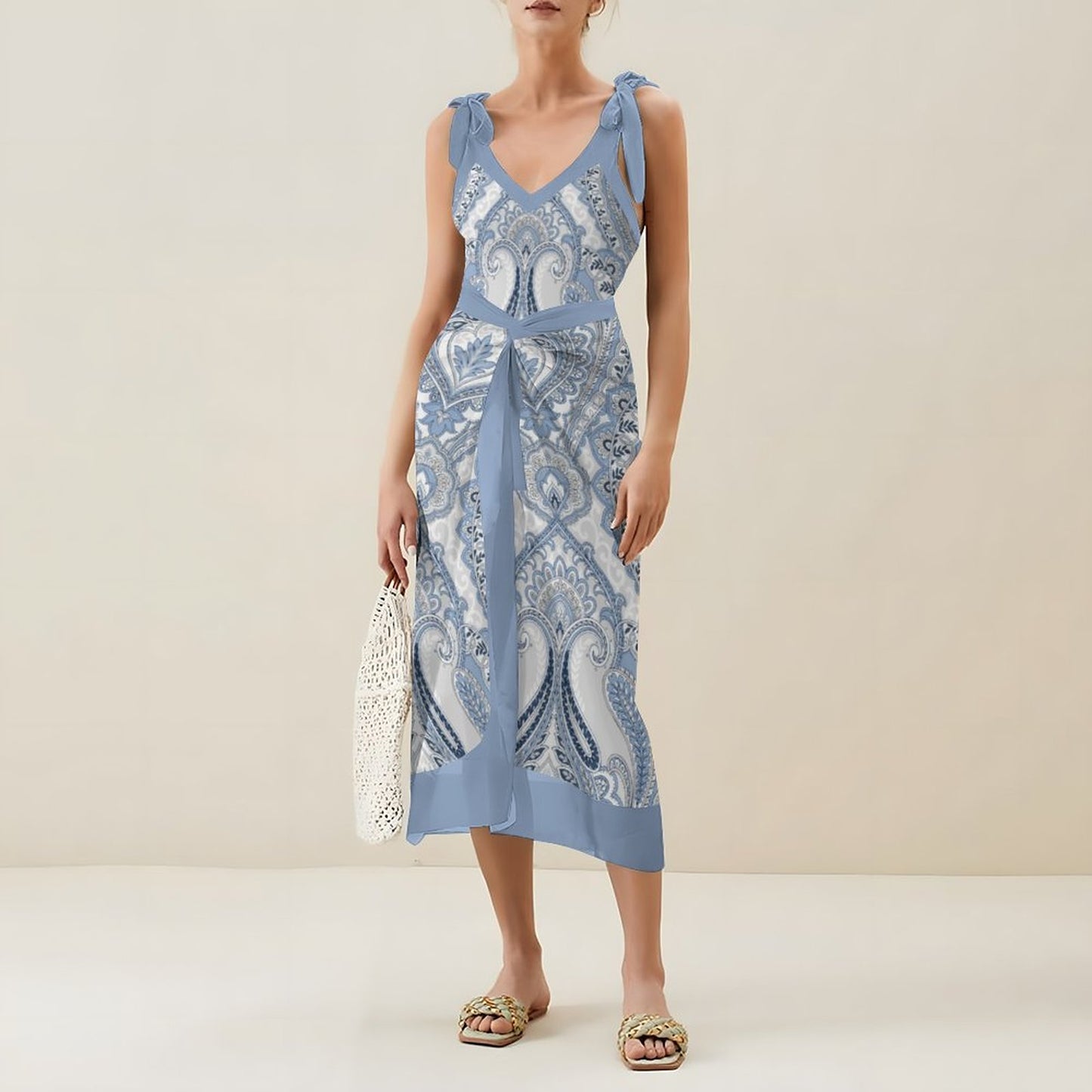 Casual Printed One-Piece Swimsuit And Cover Up 2305103387
