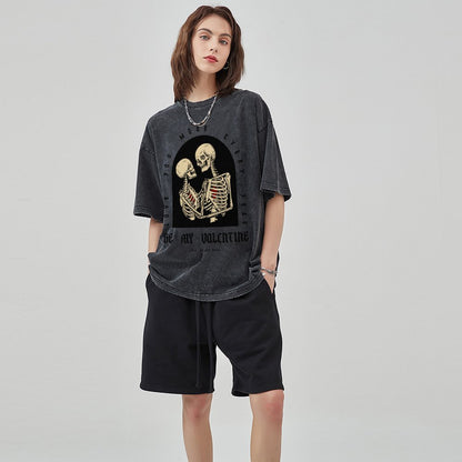 Unisex Vintage Solid Wash T-Shirts 2305102637