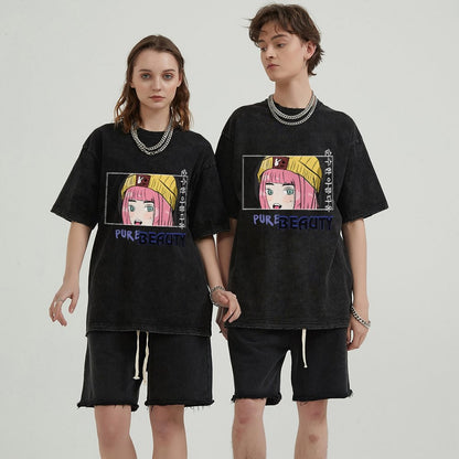 Unisex Vintage Solid Wash T-Shirts 2305103536