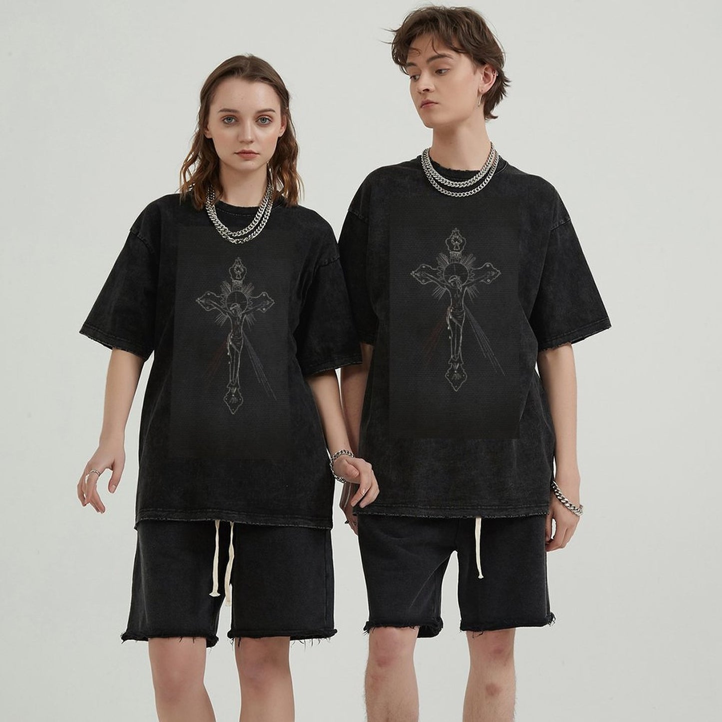 Unisex Vintage Solid Wash T-Shirts 2305103960