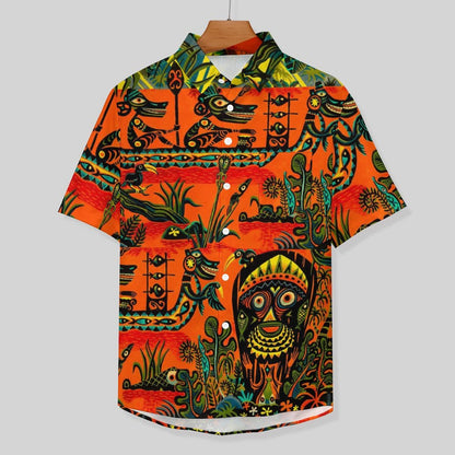 Men's Abstract Print Short Sleeve Shirt  2305106442