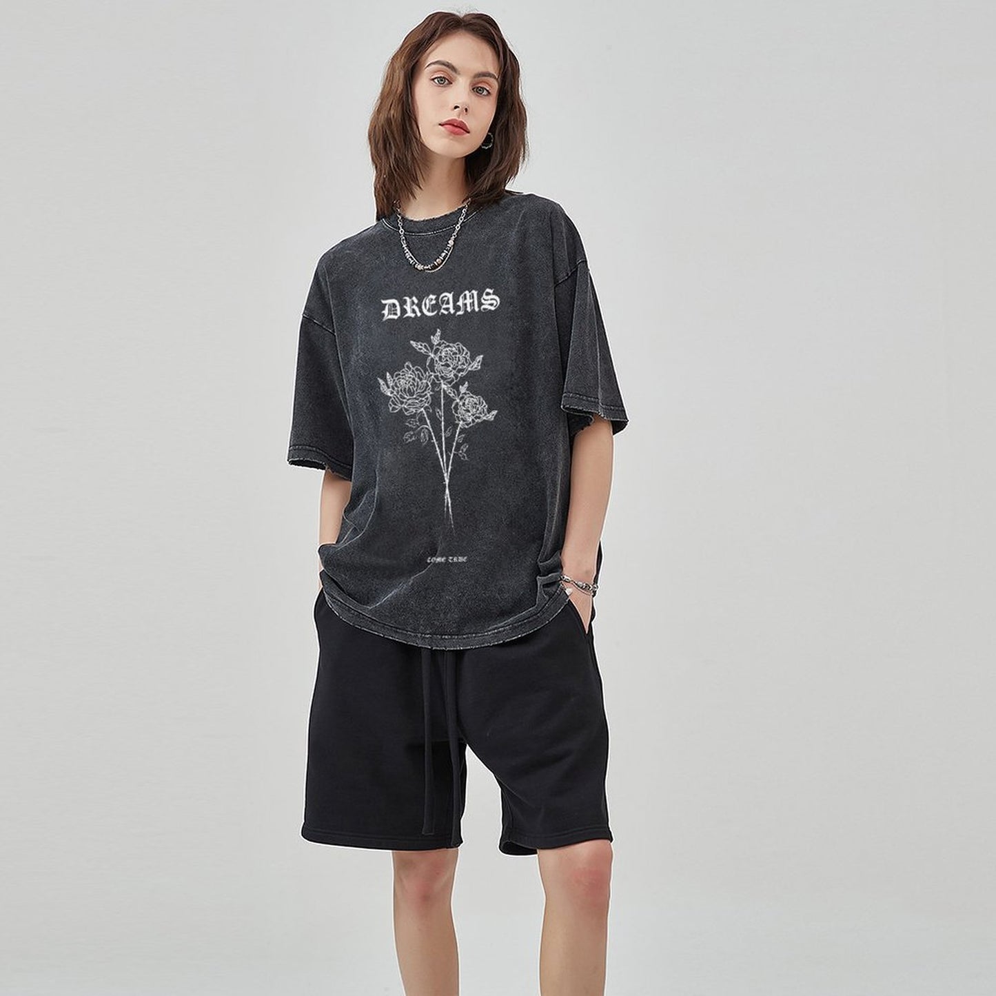 Unisex Vintage Solid Wash T-Shirts 2305102647