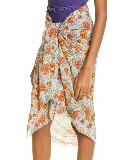 Deep V Neck Printed One-Piece Swimsuit