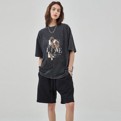 Unisex Vintage Solid Wash T-Shirts 2305102630