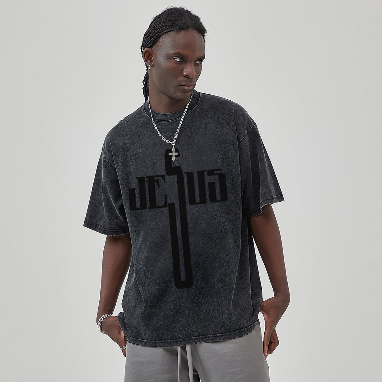 Unisex Vintage Solid Wash T-Shirts 2305103955