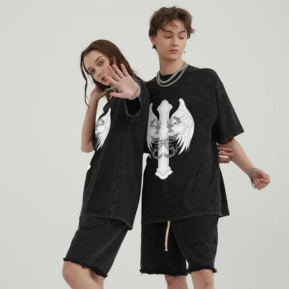 Unisex Vintage Solid Wash T-Shirts 2305102860
