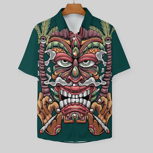 Men's TIKI Print Casual Short Sleeve Shirt 2306102577